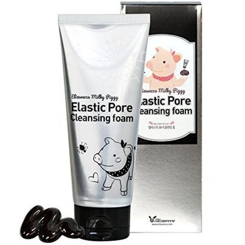 Elizavecca Milky Piggy Elastic Pore Cleansing Foam пенка-маска с древесным углем для очищения и сужения пор