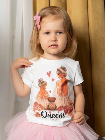 Футболка с принтом "Королевы" блондинки (Family look)