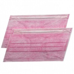 Safety маски розовые трехслойные в коробке (50 шт)