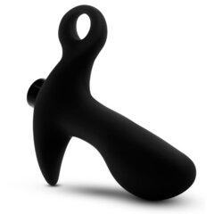 Черный анальный вибратор Silicone Vibrating Prostate Massager 01 - 10,8 см. - 