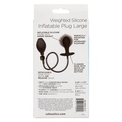 Черная расширяющаяся анальная пробка Weighted Silicone Inflatable Plug Large - 8,25 см. - 