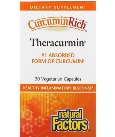 Natural factors,CurcuminRich, Theracurmin, куркумин, 30 вегетарианских капсул