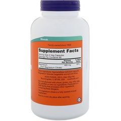 Now Foods, Цитрат магния, 240 вегетарианских капсул