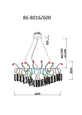 Люстра 60х25см Garda Decor Монетки 86-8016/600