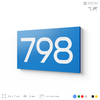 Номер на дверь 798, табличка на дверь для офиса, квартиры, кабинета, аудитории, склада, голубая 120х70 мм, Айдентика Технолоджи