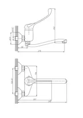 Смеситель для раковины с хирургической ручкой Haiba HB4654 латунь, хром