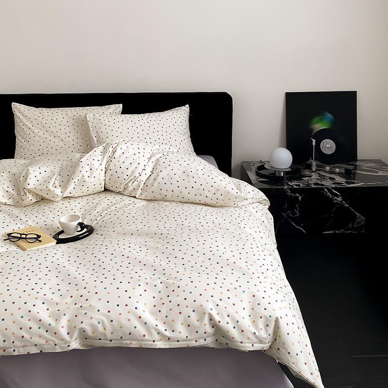 Комплект Полуторка Сатин Горошек разноцветный