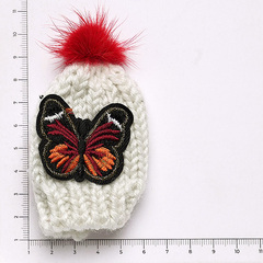 Декор/Декор пришивной/К4231 вязаная шапка с бабочкой