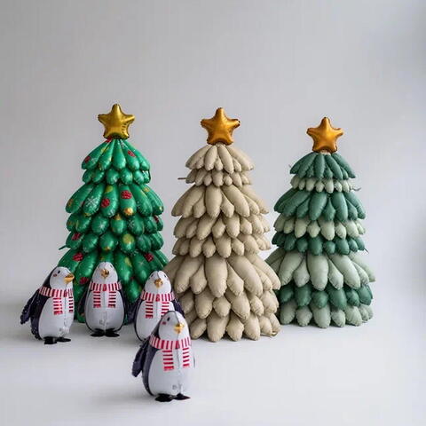 Сет воздушных шаров Три Ёлки и Пингвины