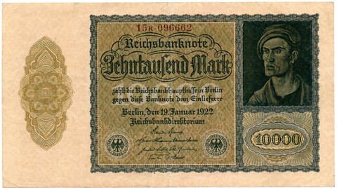 Банкнота Германия, Веймарская республика 10000 марок 1922 год