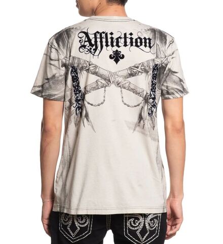 Affliction | Футболка мужская Indian Chief Tee Sand A28610 сзади