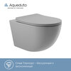 Aqueduto OVOT2130 AQD OVO Tornado Унитаз подвесной 525*360 безободковый, Tornado, сиденье с микролифтом, серый матовый