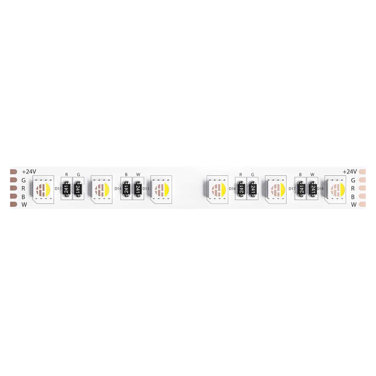 Светодиодная лента 24V 14,4W/m RGB+W 3000К 5м Arte Lamp TAPE A2406012-02-RGB3K