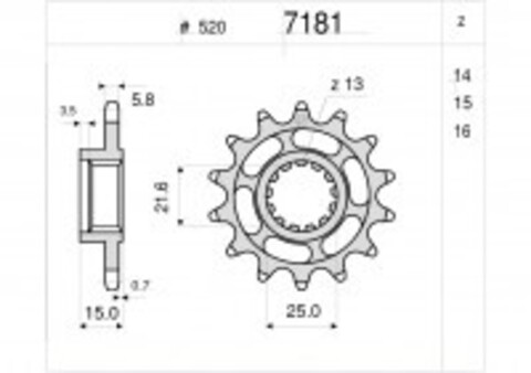 Звезда ведущая Ognibene 7181-Z15 (JTF1307.15)