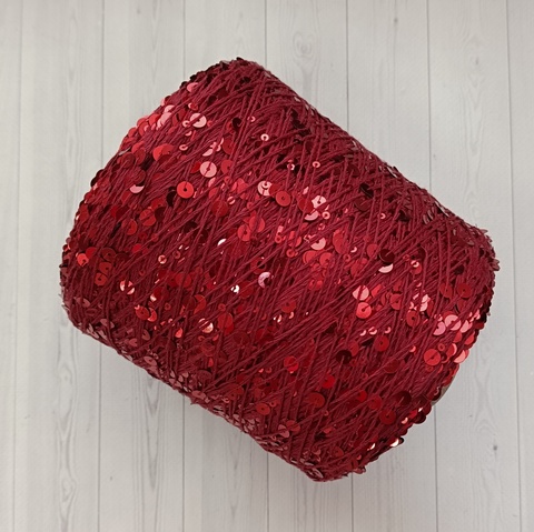 Пряжа Shine Paillettes 6399 бордо