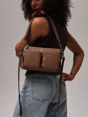 Сумка женская багет на плечо светлый орех