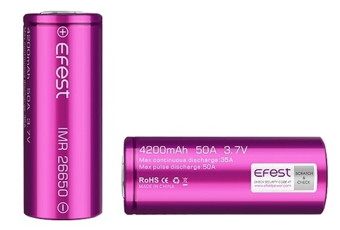 Аккумулятор 26650 Efest Li-Mn 3.7V, 4200mAh, 50A