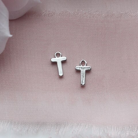 УЦЕНКА!!! Буква T родий, 8 мм, 1 шт, У003