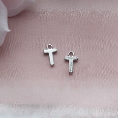 УЦЕНКА!!! Буква T родий, 8 мм, 1 шт, У003