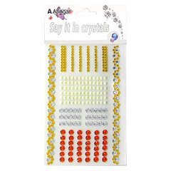 
          Наклейки-стразы Alingar, акриловые, "Вдохновение", золото, красные, серебро, жемчуг, пакет с европодвесом