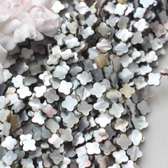 Перламутр натуральный стальной, клевер 12 мм, 1 нить, ПР109