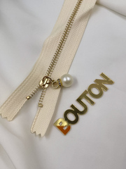 Молния светло-бежевая золото жемчуг