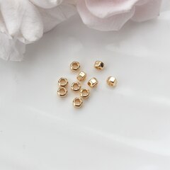 Бусина разделитель (спейсер) шестигранная, 4*3 мм, позолота, 10 штук, Р085