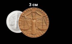 Силиконовый молд медальон Весы 3 см