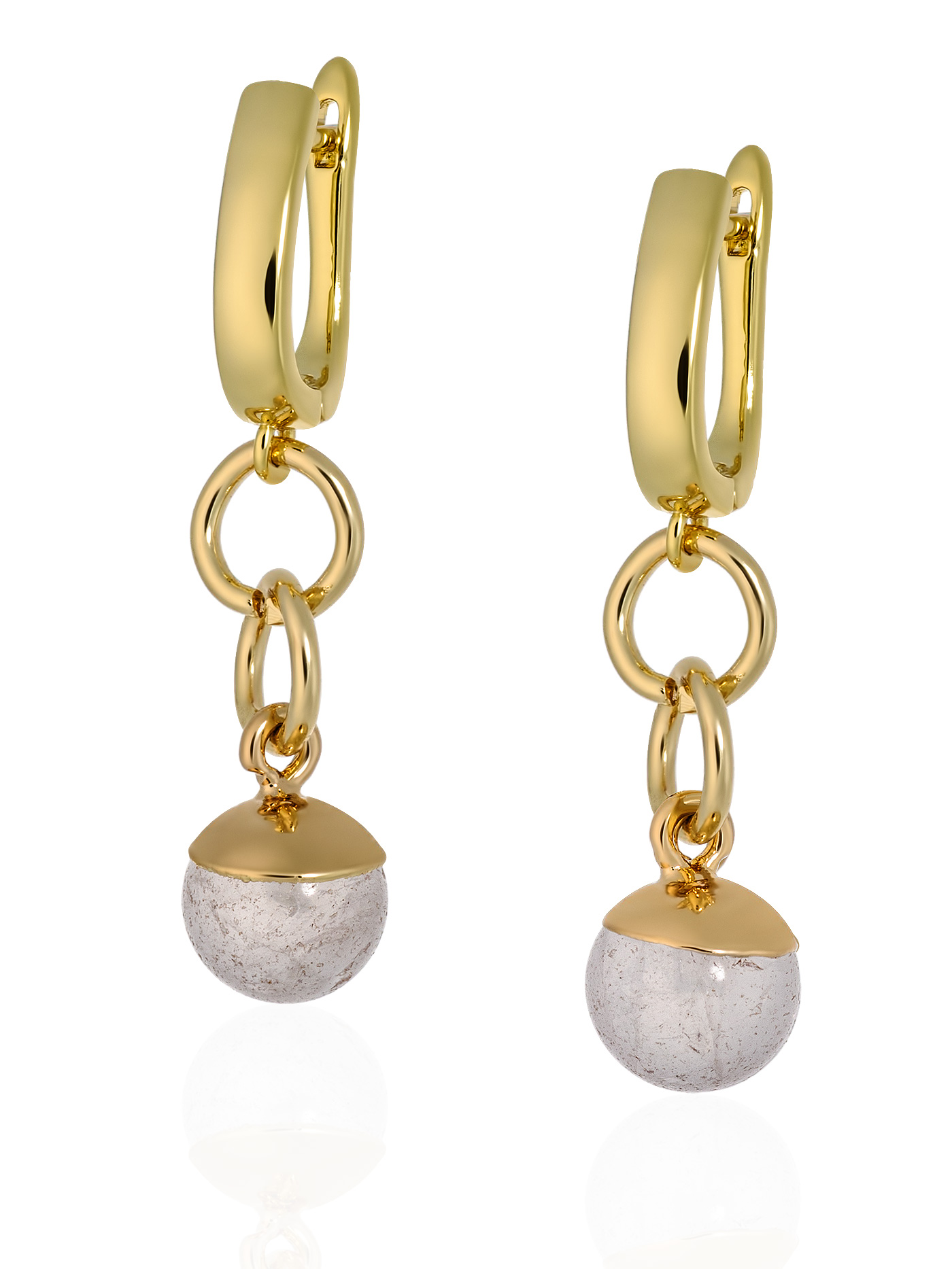 Длинные серьги с лунным камнем