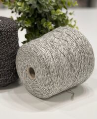 Кашемир 90% с нейлоном 10% LORO PIANA Breath 200 серо-белое мулине