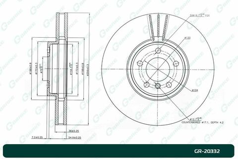Диск тормозной G-brake  GR-20332