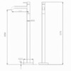 Смеситель ABBER Wasser Kreis AF8140B напольный для раковины, черный матовый