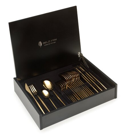 Набор столовых приборов на 6 персон 24 предмета Belo Inox Spirit Gold