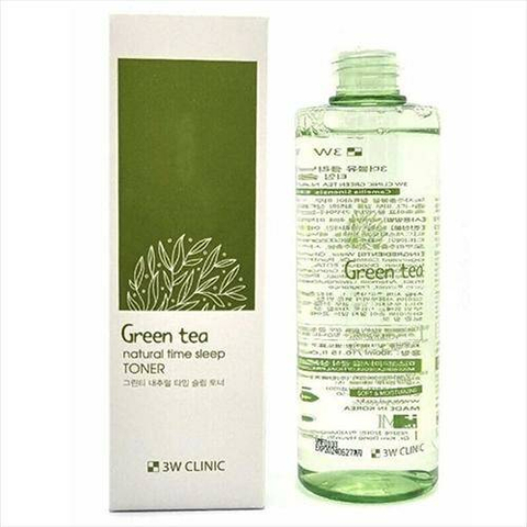 3W CLINIC Gn Тонер для лица увлажняющий для лица с экстрактом зеленого чая Green Tea Natural Time Sleep Toner