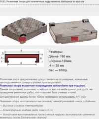1023 Резиновая опора для ножничных подъемников. Наборная по высоте
