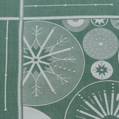Скатерть из хлопка зеленого цвета с рисунком Ледяные узоры из коллекции new year essential, 180х180см