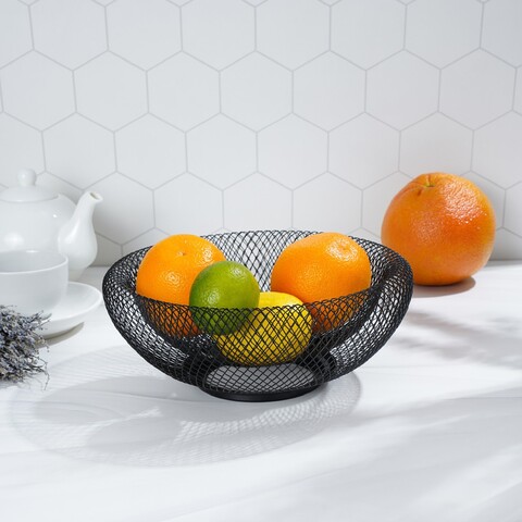 Фруктовница Grid, 25×25×10 см, чёрная
