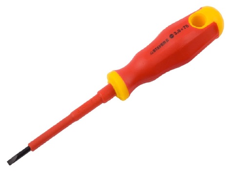 STAYER Electro, SL3 х 75 мм, диэлектрическая отвертка, Professional (25141-03-07)