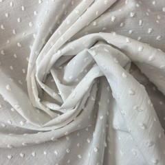 Ткань батист деворе хлопковый белый 2079