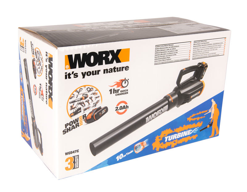 Воздуходувка аккумуляторная WORX AIR TURBINE WG547E, 20В, 2Ач х1 и ЗУ