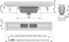 Водоотводящий желоб с порогами для цельной решетки с воротником к стене, арт.APZ1016-1050 AlcaPlast