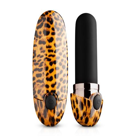 Леопардовый вибромассажер-помада Asha Lipstick Vibrator - 10 см. - ONE DC B.V. Panthra PAN001