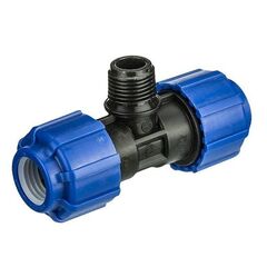 Тройник компрессионный PN 16 для ПЭ Ду 40-1 1/4'', обжимное-штуцер