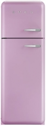 Розовый холодильник c морозилкой вверху Smeg FAB30LPK5