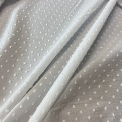 Ткань батист деворе хлопковый белый 2079