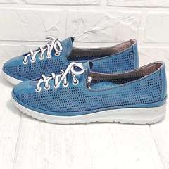 Женские кроссовки сникерсы на шнуровке летние street casual Wollen P029-2096-24 Blue White.