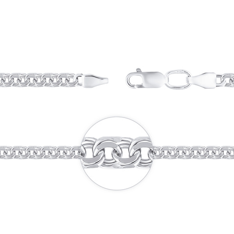 Браслет из серебра, плетение бисмарк