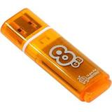 Флешка 8 GB USB 2.0 SmartBuy Glossy (Оранжевый)