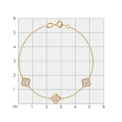 051563 - Браслет TRENDY gold из золота 585 пробы с подвесками клевер