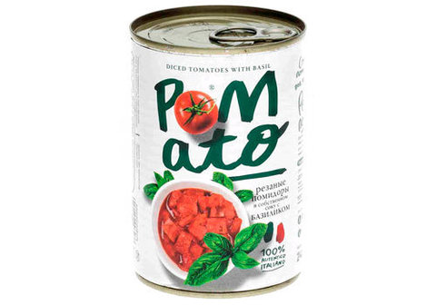 Помидоры резаные с базиликом Pomato, 400г